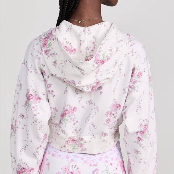 LoveShackFancy Pink Floral Hoodie zip up - Picture 2 of 6